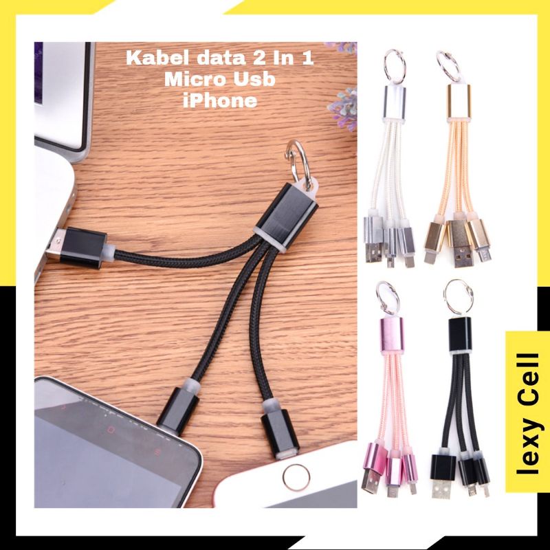 Kabel data 2 in 1 Gantungan Kunci 10Cm