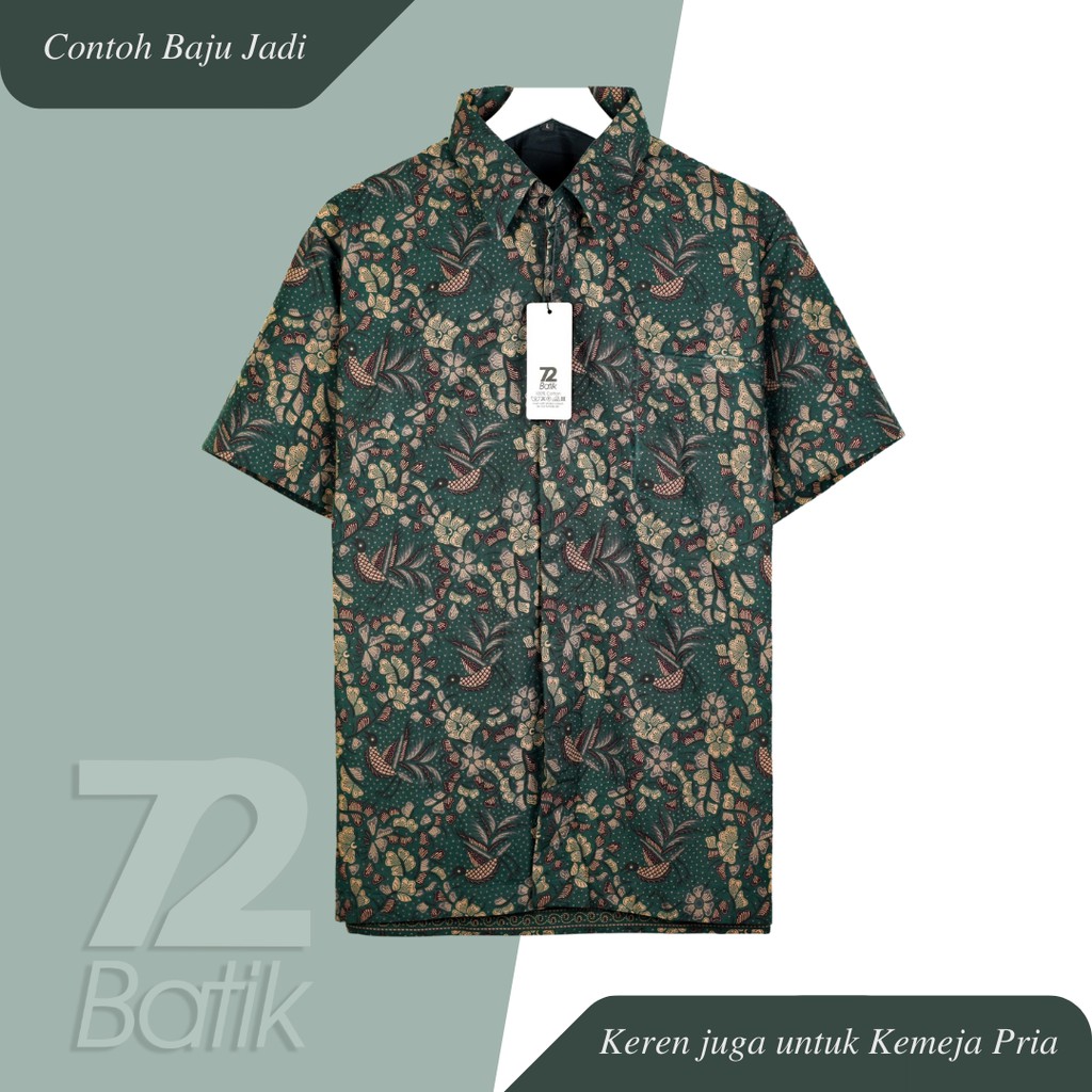 KAIN BATIK PREMIUM Bahan Katun Motif Burung Kembang Warna Hijau Ijo Putih 724041 Cap 72 Jarik Jarit Samping Kebat Panjang Batik Katun Modern Premium Bahan Seragam Batik Pernikahan Kantor Keluarga Murah Kamen Jadi Batik Bali Lembaran