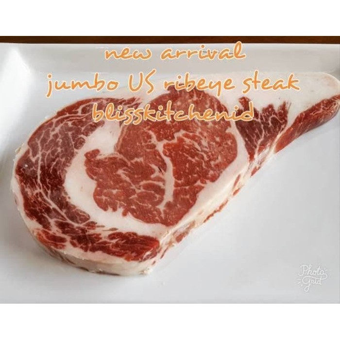 

Daging Sapi US Black Angus Ribeye Jumbo Beef Steak Marbling 4++ 300gr