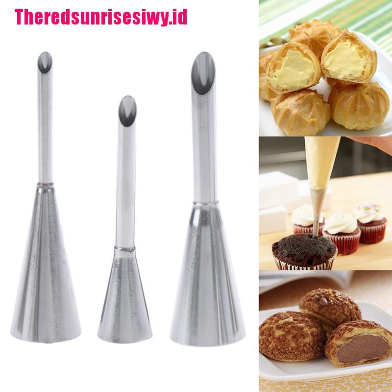 3 Pcs Nozzle Pipa Puff Bahan Stainless Steel Untuk Dekorasi Kue