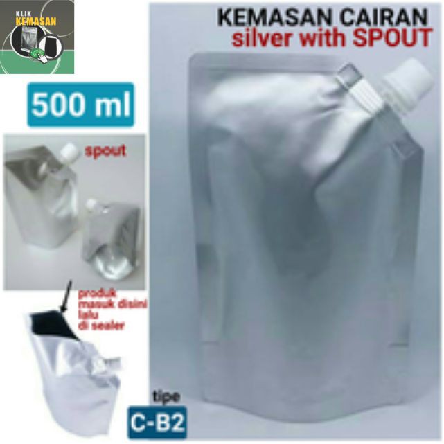 PLASTIK CAIRAN 500ML SPOUT/KEMASAN MINYAK GORENG LOTION SABUN CAIR