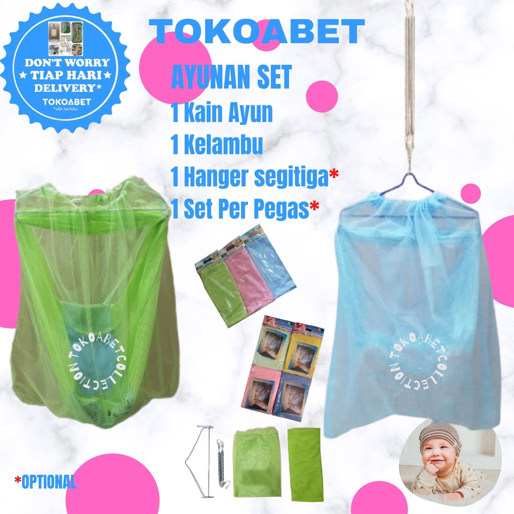 Ayunan Bayi TIANG ORIENT WARNA Varian Kain Kelambu Per Hanger FREE CABLE TIES SAFETY BELT (LIMITED)