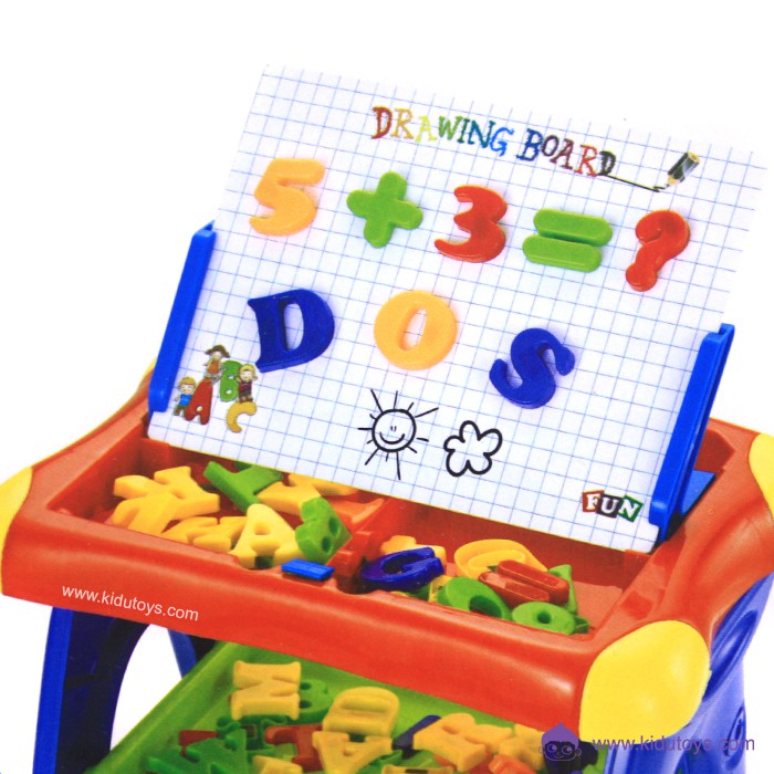 Mainan Anak Papan Tulis Magnetic Learning Table Kidu Toys