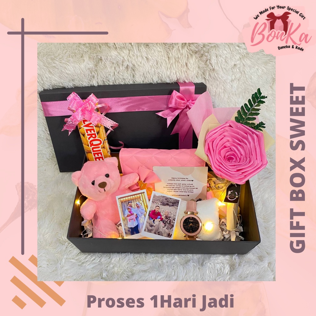 Paket Kado untuk Pacar Cewek / Kado Boneka / Hadiah Dompet / Jam Tangan / Kado Pacar / Hadiah Unik /