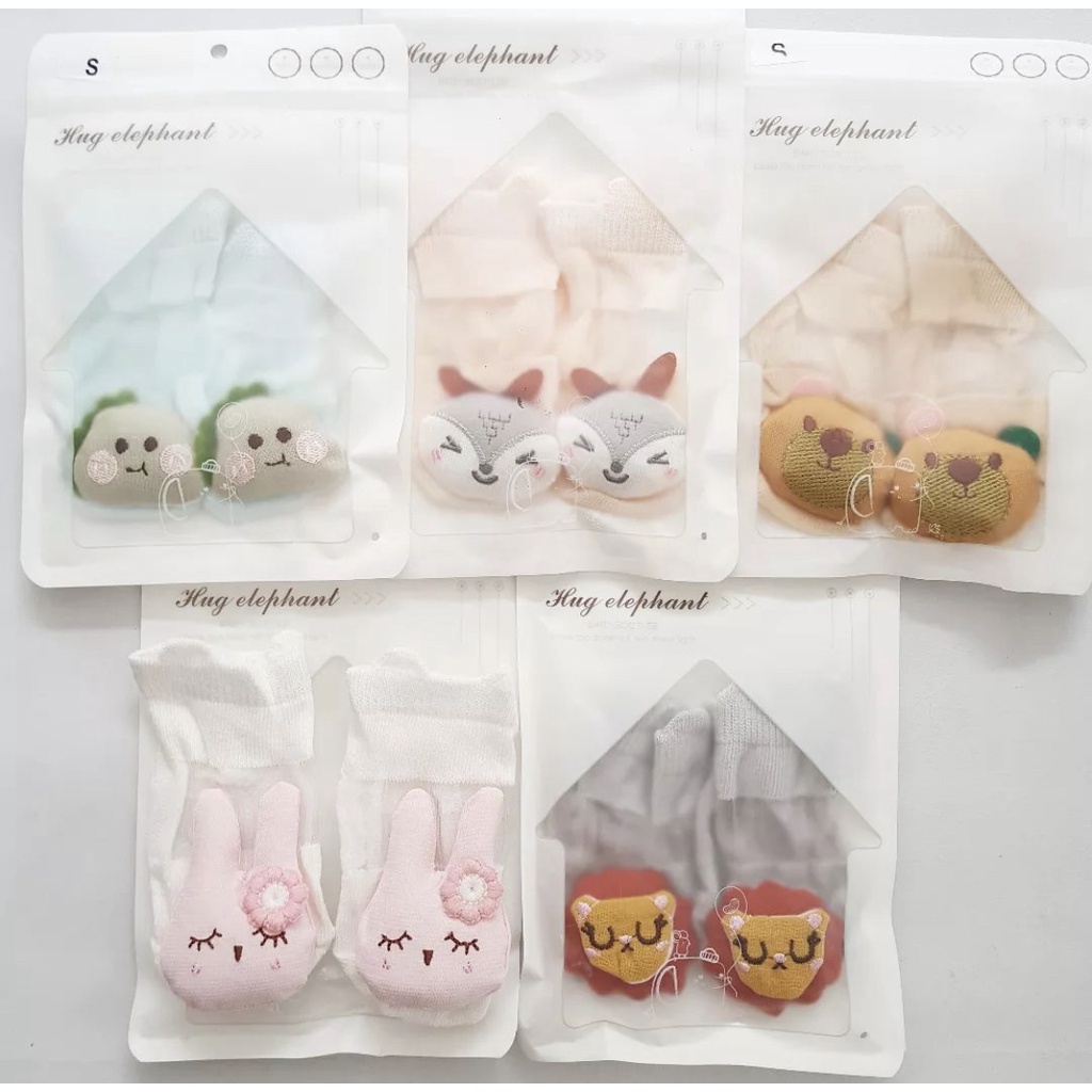 kaos kaki anak unisex kaos kaki boneka 3d  transparant 0-2 tahun kaos kaki import korea balita bayi