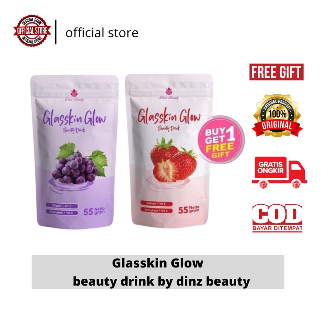 READY 10kali minum Glasskin Glow beauty drink by dinz beauty minuman collagen with collagen fish and