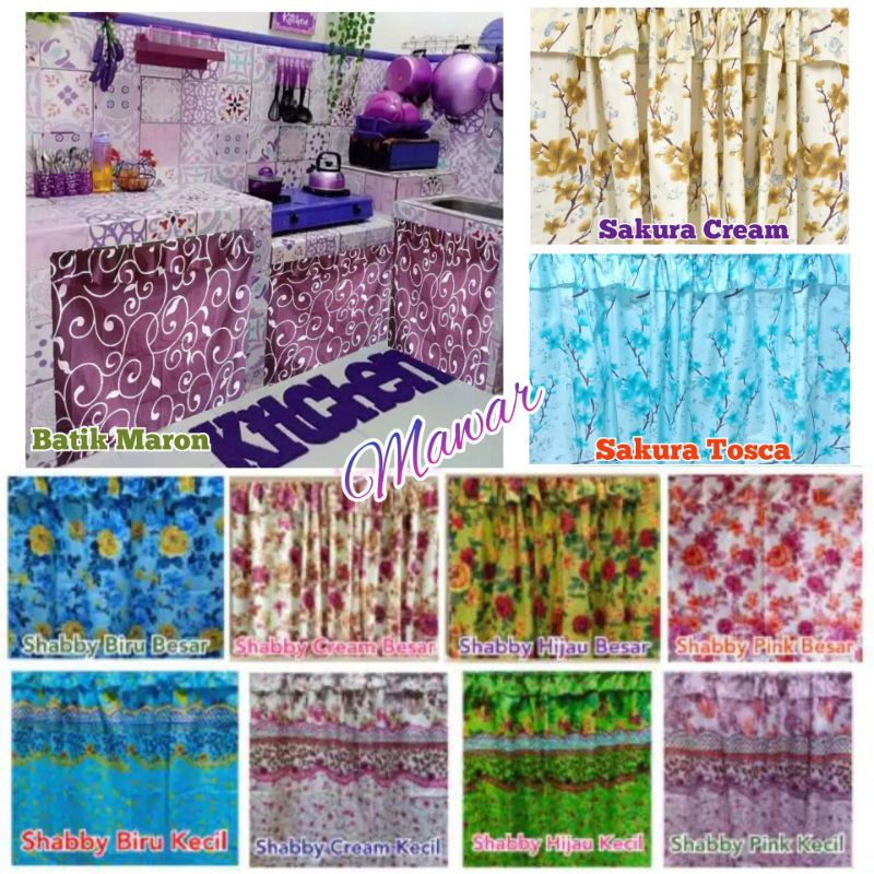 Gorden Kolong Dapur Hordeng bawah wastafel dan kompor Gorden Kolong Dapur Hordeng bawah wastafel dan kompor