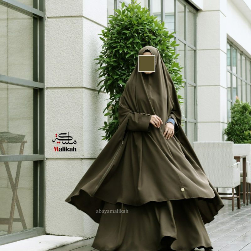ZIPPER KHIMAR FLOOR LENGTH MALIKAH Khimar Panjang Full Lenght Overhead