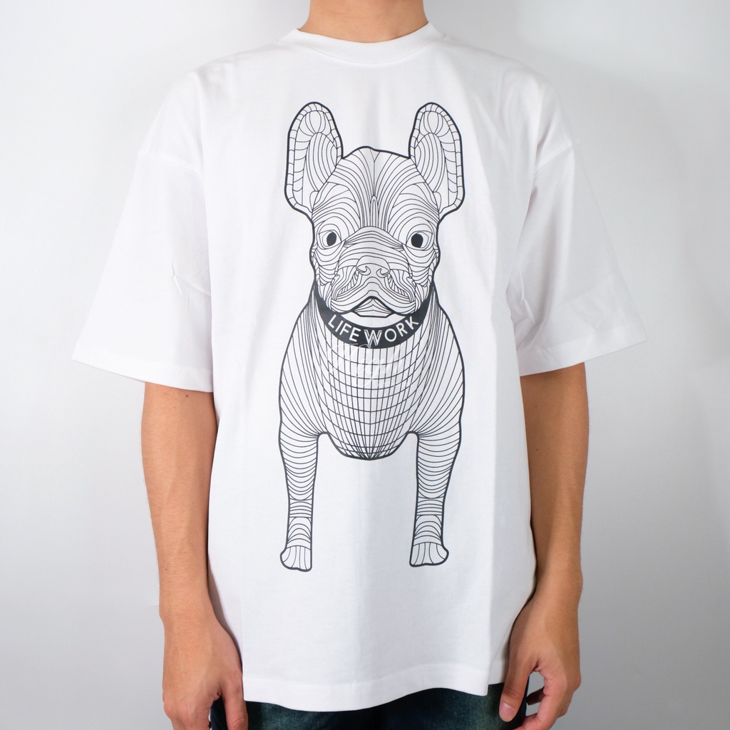 Lifework LA Dog Big Logo Oversize Tee White 100% Original