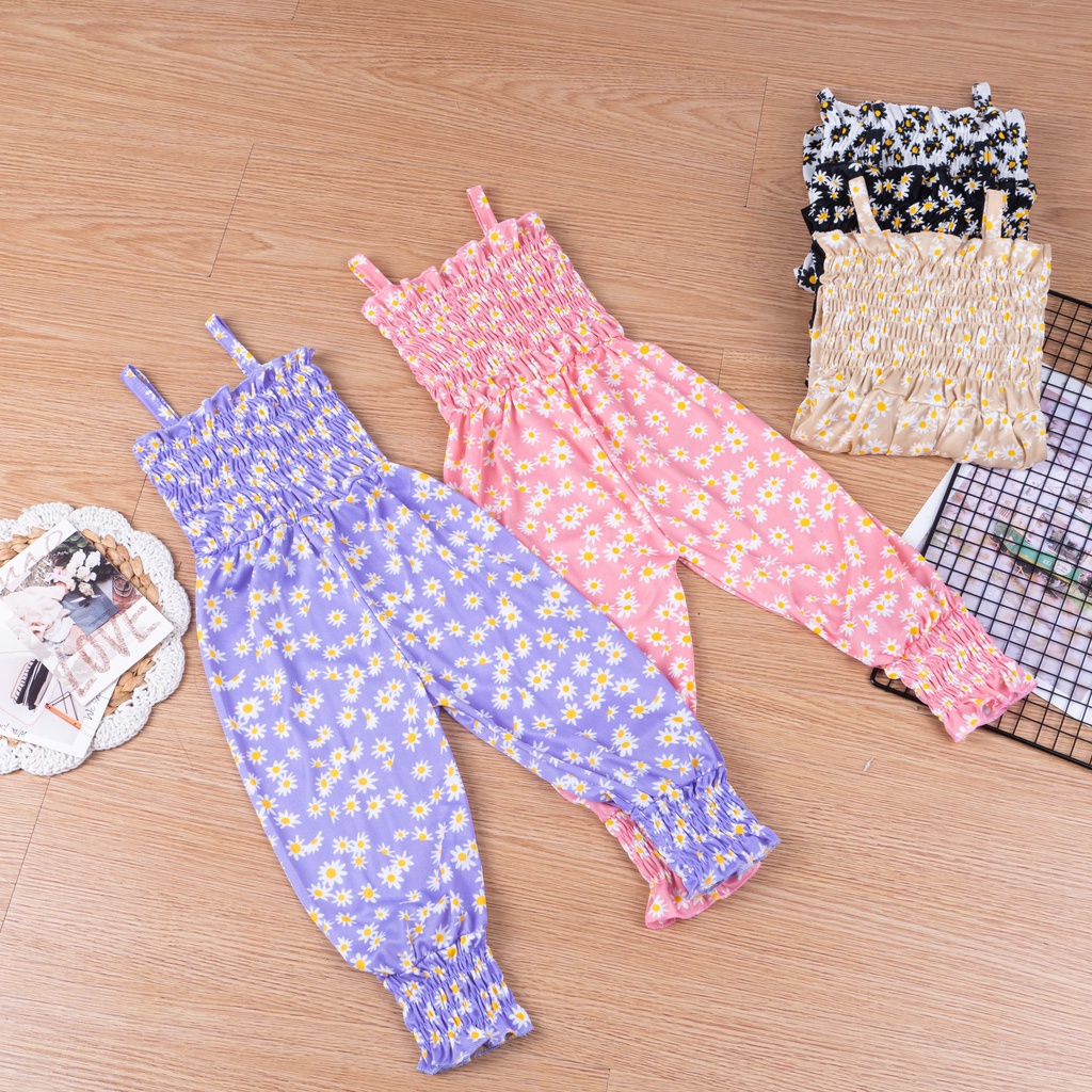 Jumpsuit anak Roya Motif Daisy / Jumpsuit Anak Perempuan 1-6 tahun Terbaru