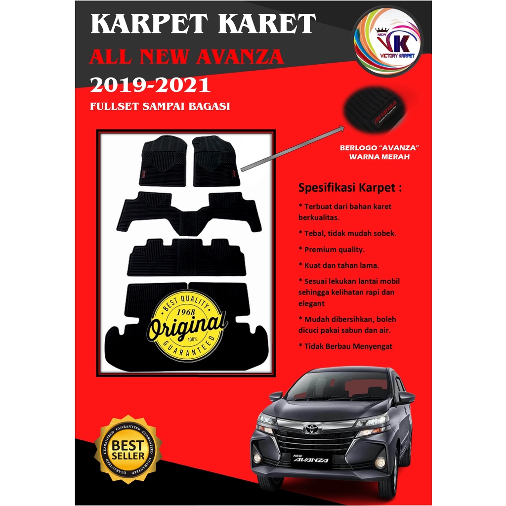 KARPET MOBIL AVANZA GRAND VELOZ 2021 FULL SET - HITAM