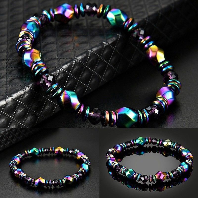 Unisex Weight Loss Magnetic Bracelet Beads Hematite Stone Functional
