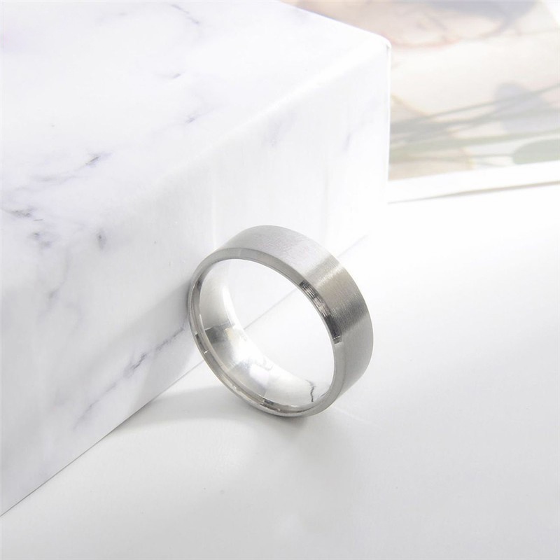 Cincin Matte Stainless Steel Punk Sederhana Untuk Hadiah Perhiasan Fashion Pria