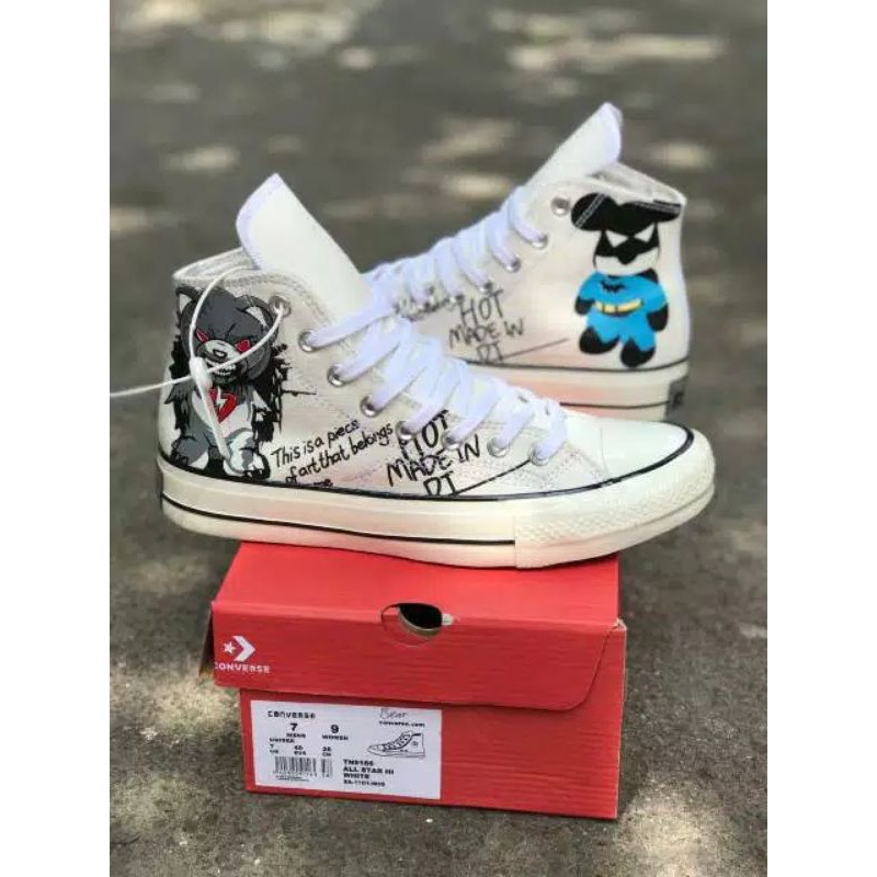 SEPATU CONVERSE 70s HIGH x GLOOMY BEAR WHITE IMPORT QUALIITY MADE IN VIETNAM