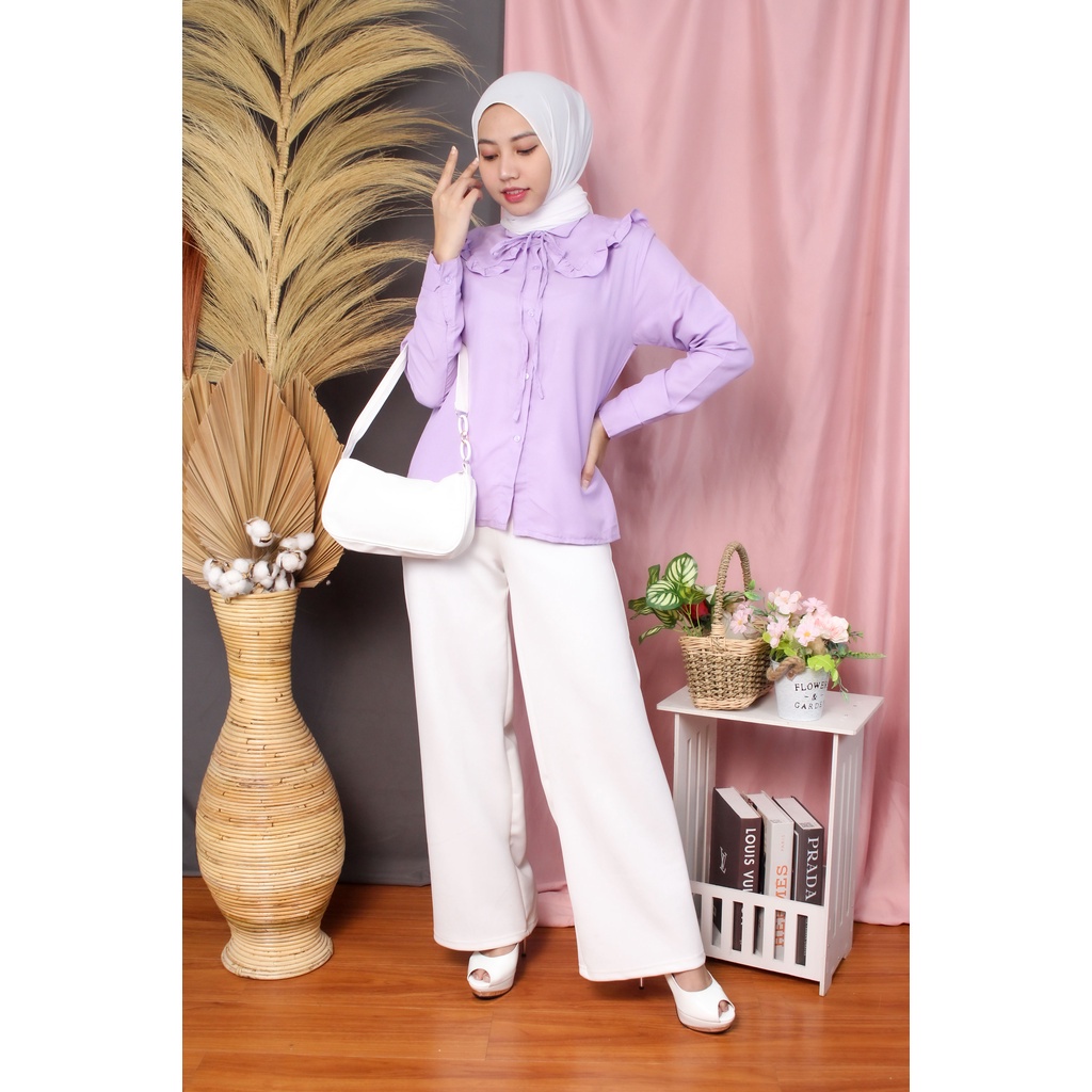 Tq88indonesia Fashion Baju Blouse Wanita Terbaru / Jeni Top / Jeni Blouse Korean Style /  Baju Polos Wanita Lengan Panjang / Ootd Terbaru / Outfit Citayam