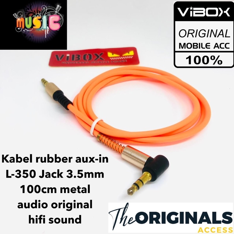 Kabel rubber aux-in  L-350 Jack 3.5mm 100cm metal  audio original  hifi sound  Promo Sen