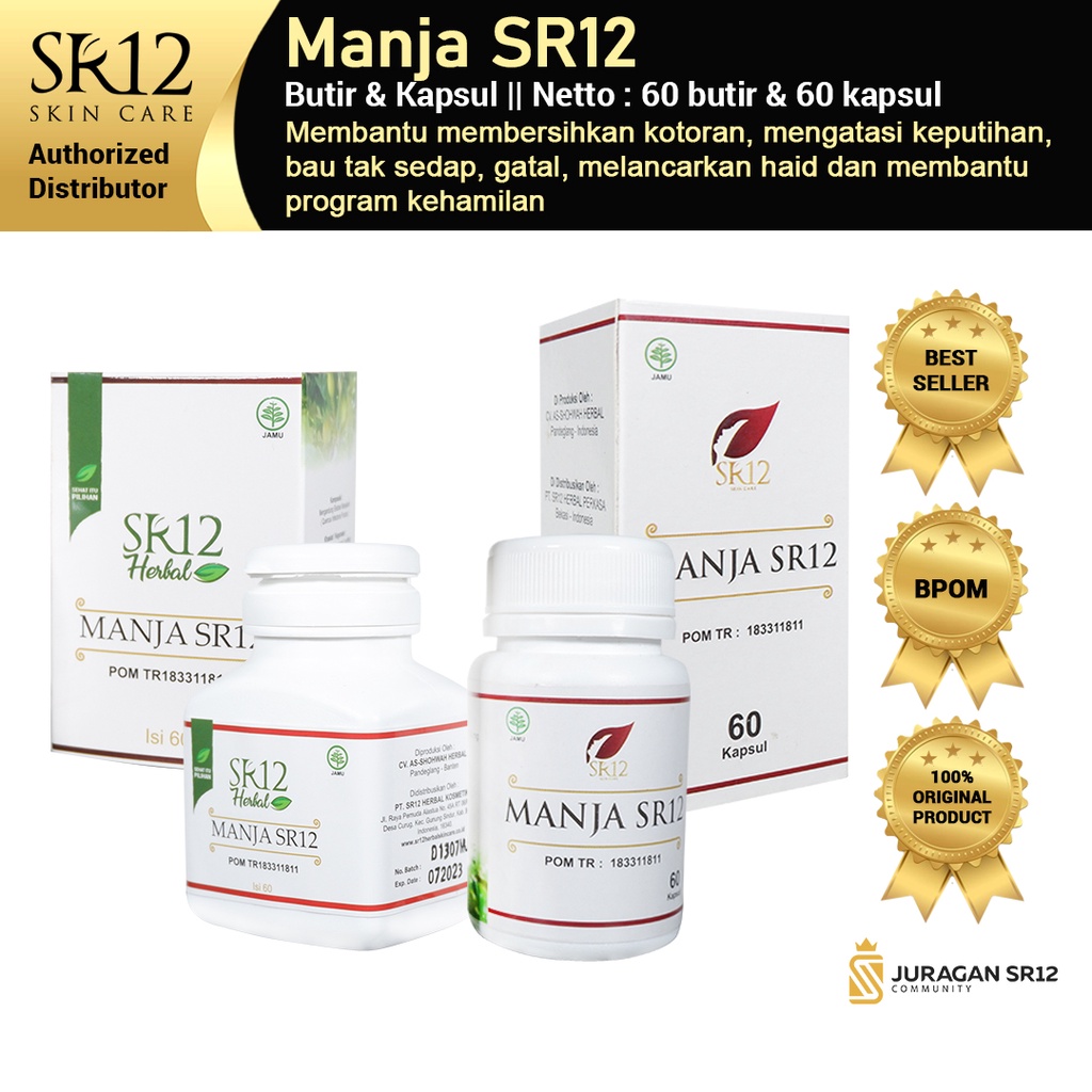 PELANCAR HAID AMPUH / MANJAKANI SR12 ACEH HERBAL / OBAT KEPUTIHAN / KISTA / PROMIL BPOM HALAL
