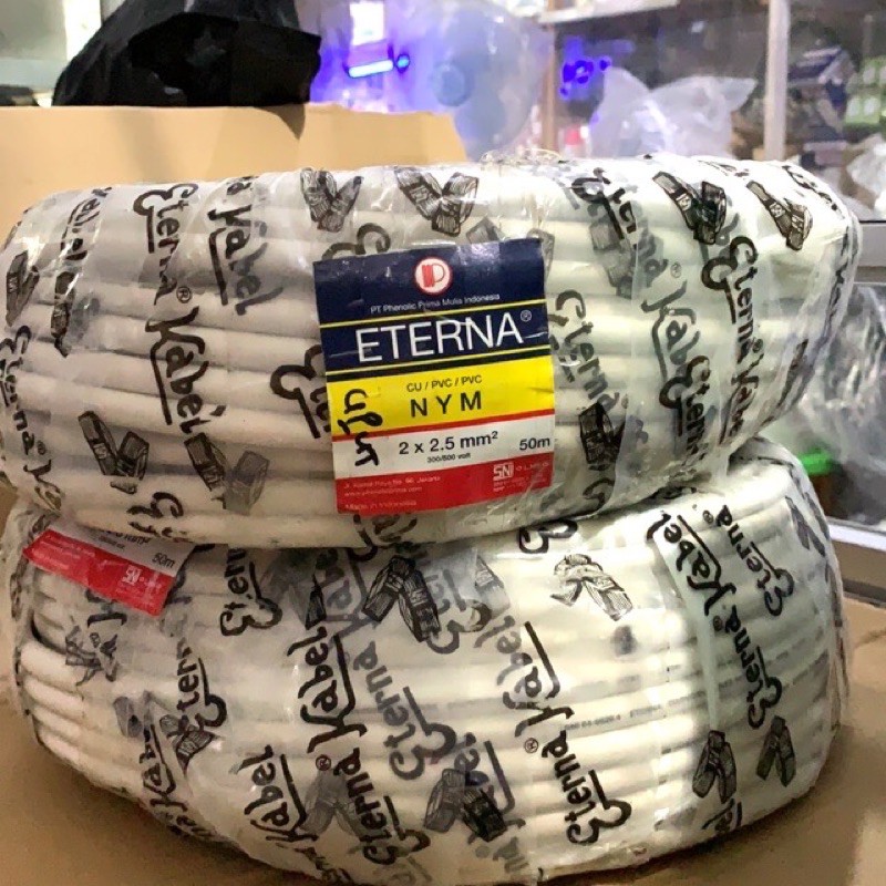 kabel listrik eterna 2 x 2 5 mm 2x2 5 ecer sni lmk permeter asli tembaga