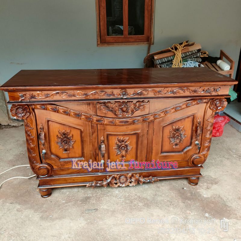 bufet TV jati perahu 150cm