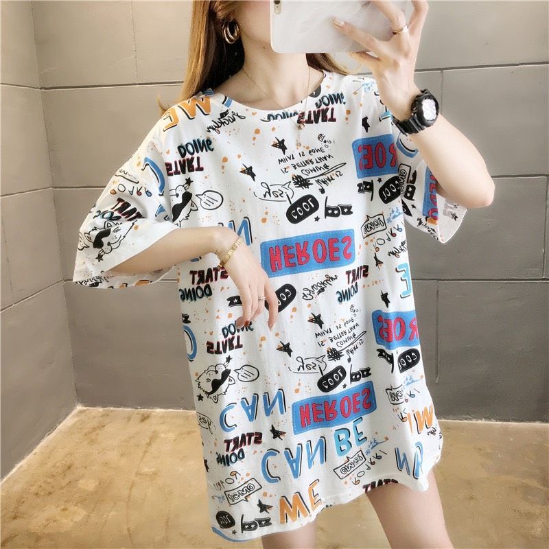 MDLV ~ 5028# Heroes Oversize Tee Atasan Overaize Cewek Oversize Import Baju Big Size Wanita Oversize Motif Alfabet Oversize Korea Style Oversize Best Seller Fashion Import