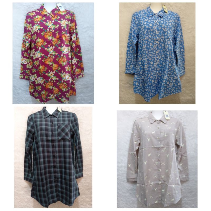 Tunik wanita Azhania kancing full