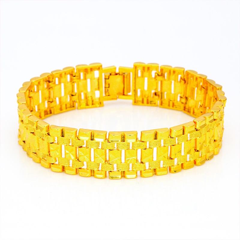 Perhiasan Gelang Lapis Emas Asli Kadar 375 Gaya Bangkok Untuk Pria