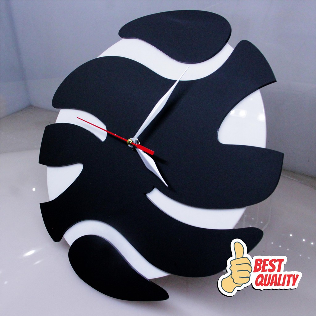 Jam Dinding Akrilik Modern Simple Minimalis Hitam Putih