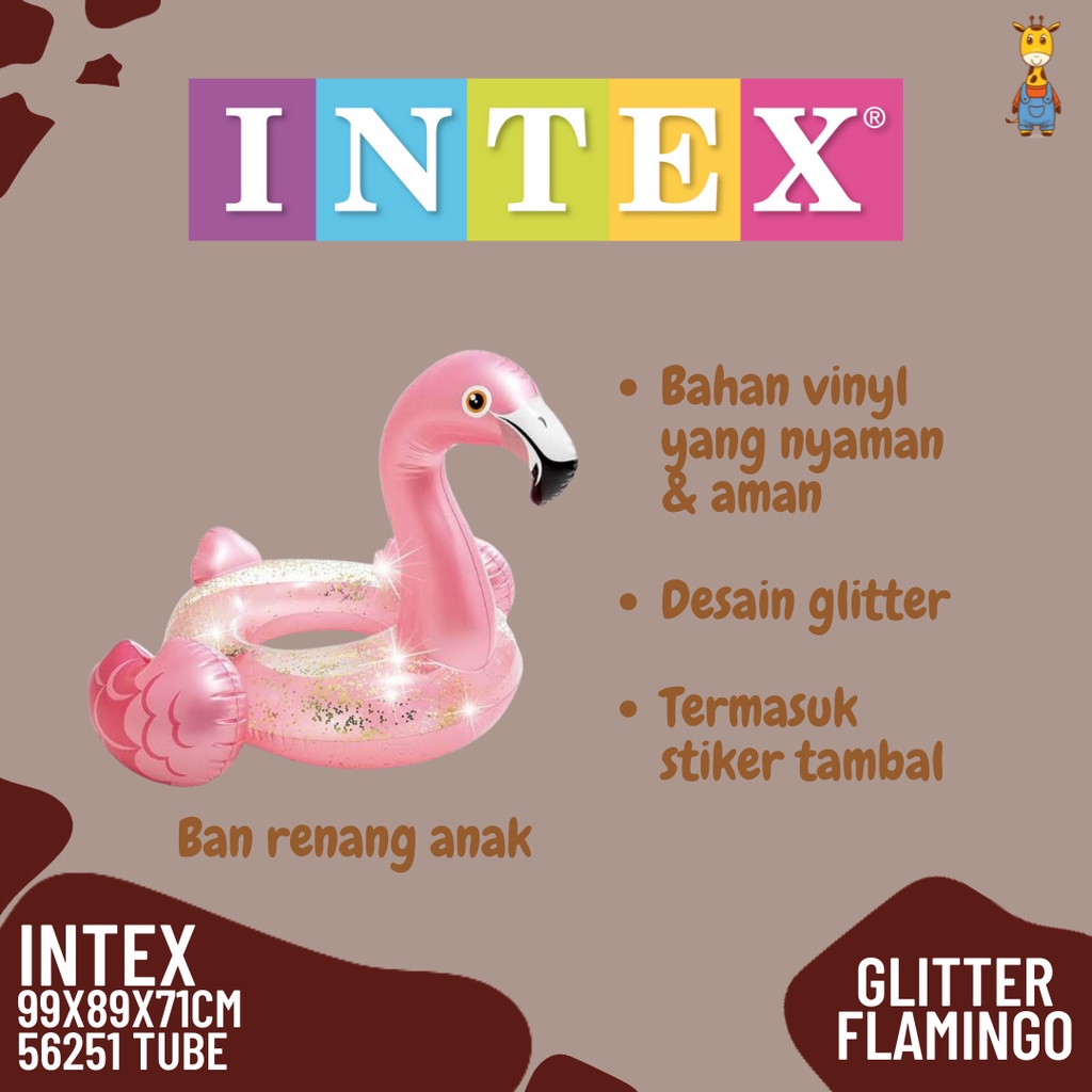 Intex 56251 Glitter Flamingo Tube 99x89x71cm - Pelampung