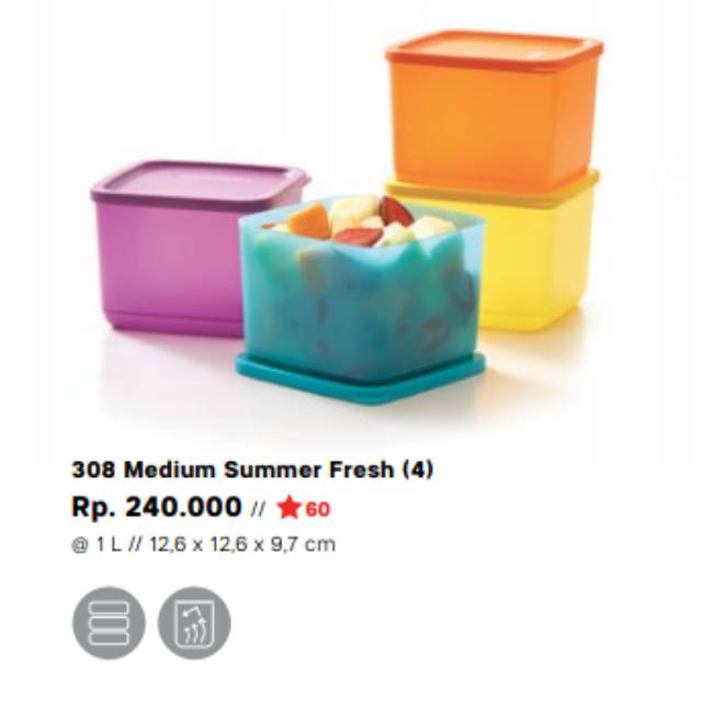 Medium Summer Fresh 4/Tupperware