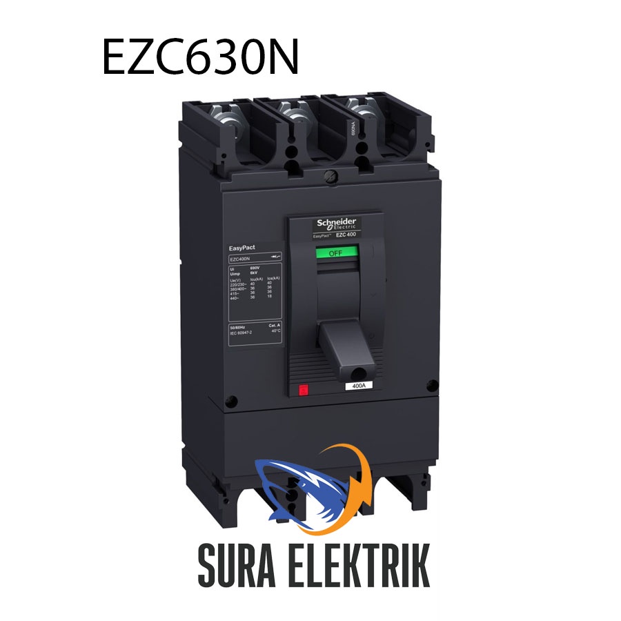 MCCB NFB Breaker Schneider EZC630N 500A 600A EasyPact - 500A