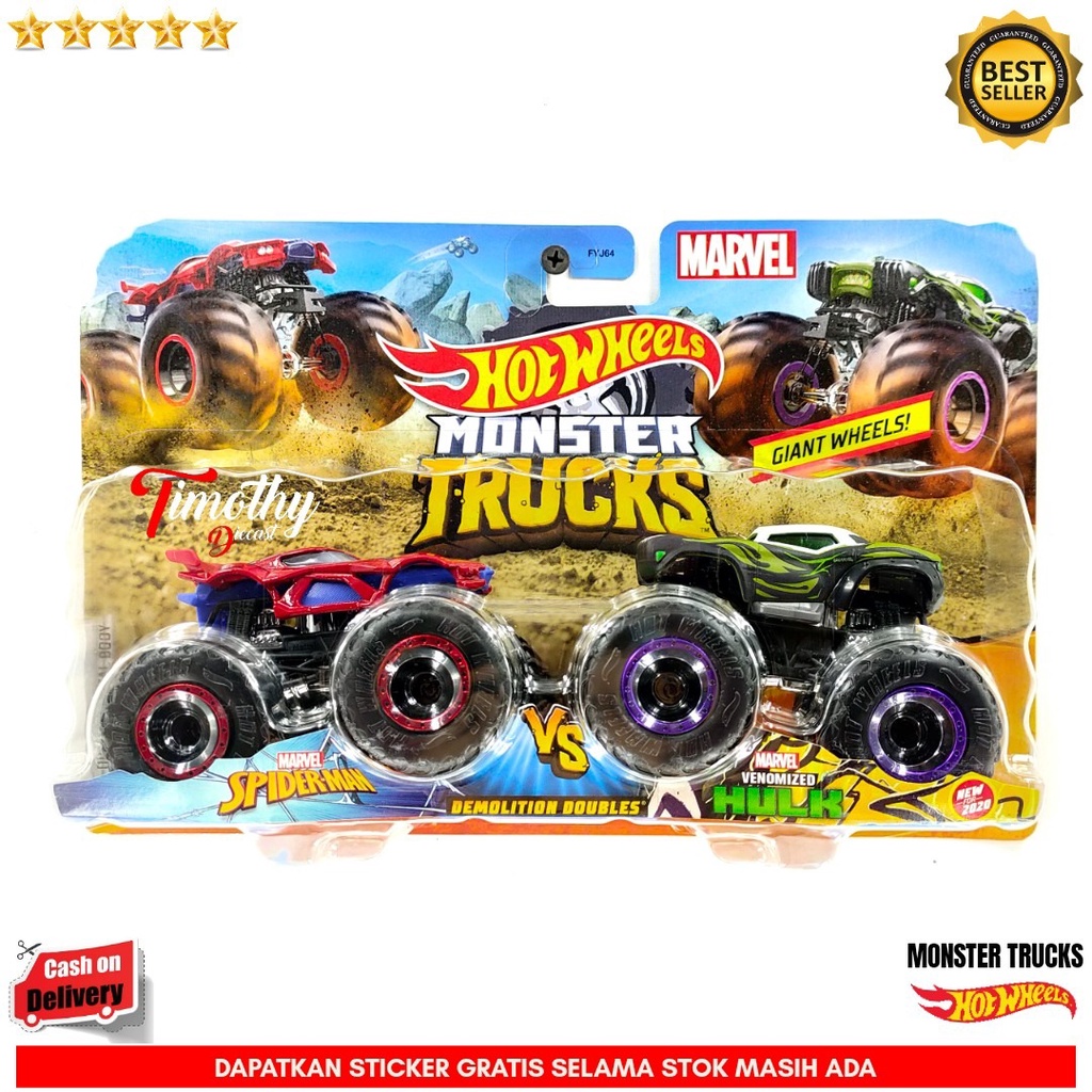 Hot Wheels Monster Truck Marvel Spider Man Venomized Demolition Double