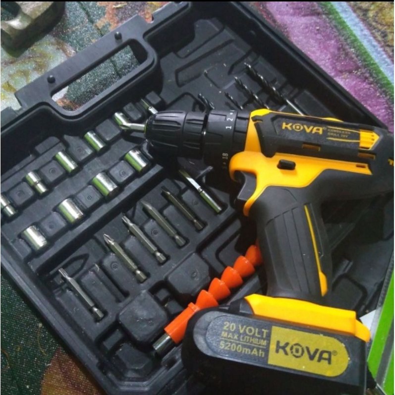 KOVA CORDLLES IMPACT DRILL 20V BOR BATERAI TEMBOK