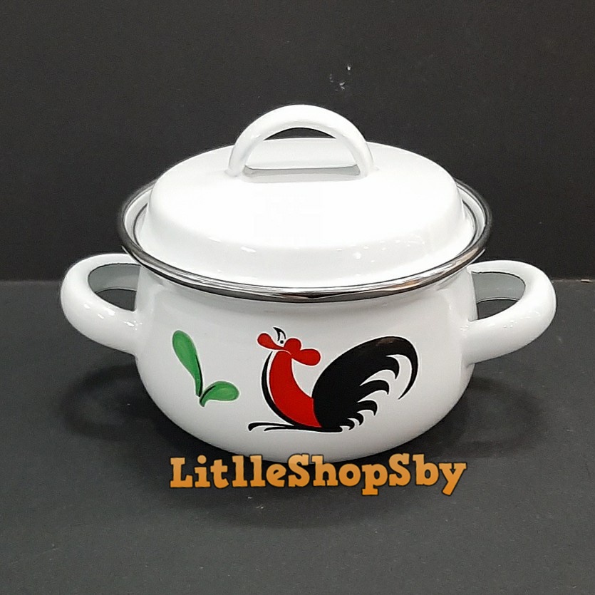 Panci Enamel kecil minipot 12cm ayam jago