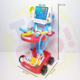  Mainan  Pretend Play Trolley Doctor Dokter dokteran Set 