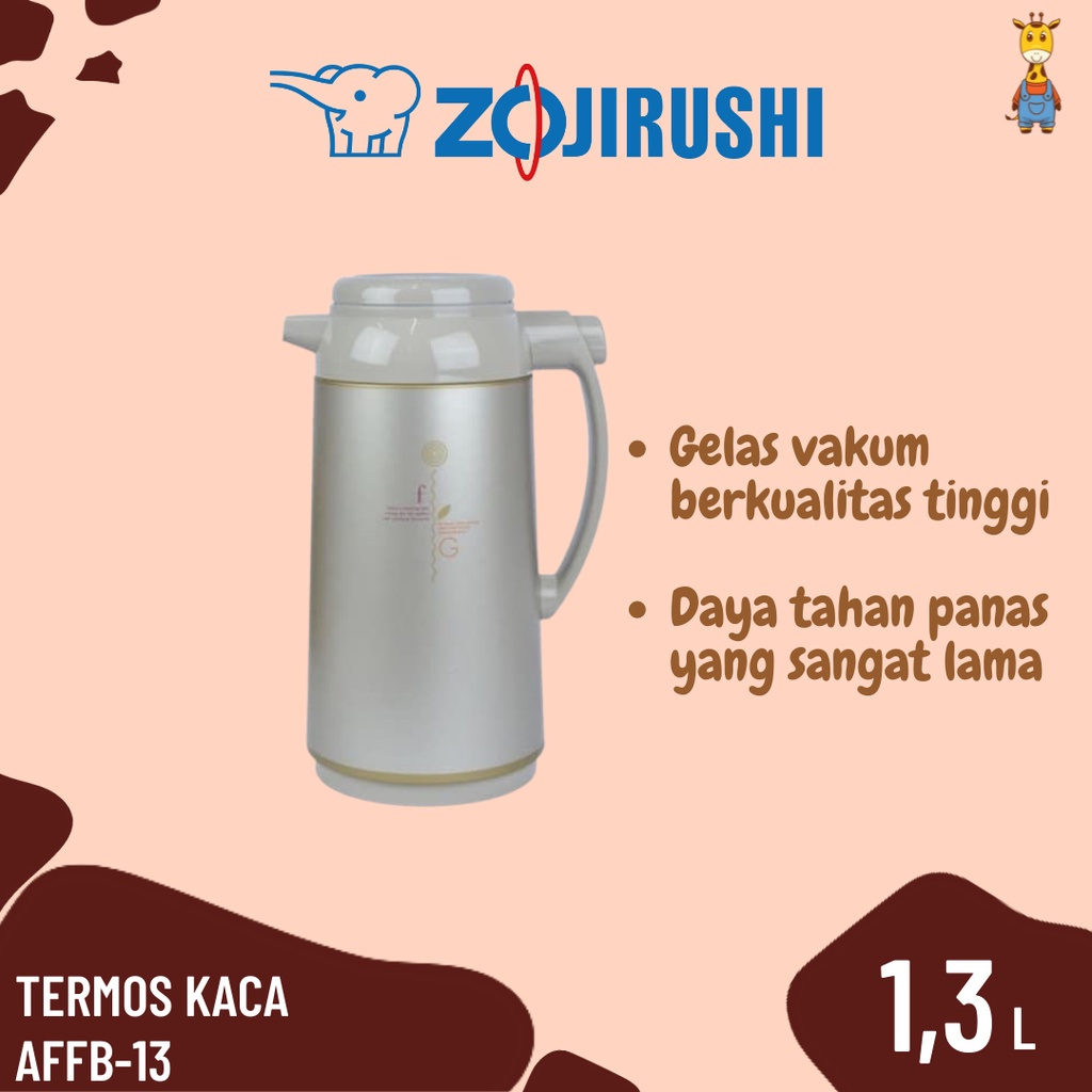 ZOJIRUSHI Termos Kaca 1.3 LITER AFFB-13 - Vacuum Glass Termos Kaca Air Panas