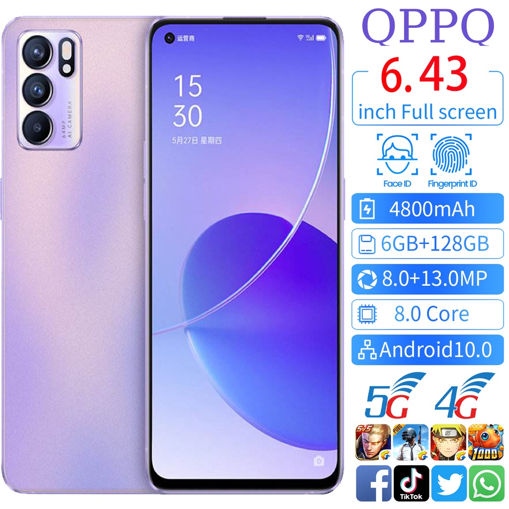 【Bisa COD】HP OPP0 Reno6 PRO 6.43inch Handphone 4G HP Android 6GB+128GB Android 10.0 hp murah cuci gu