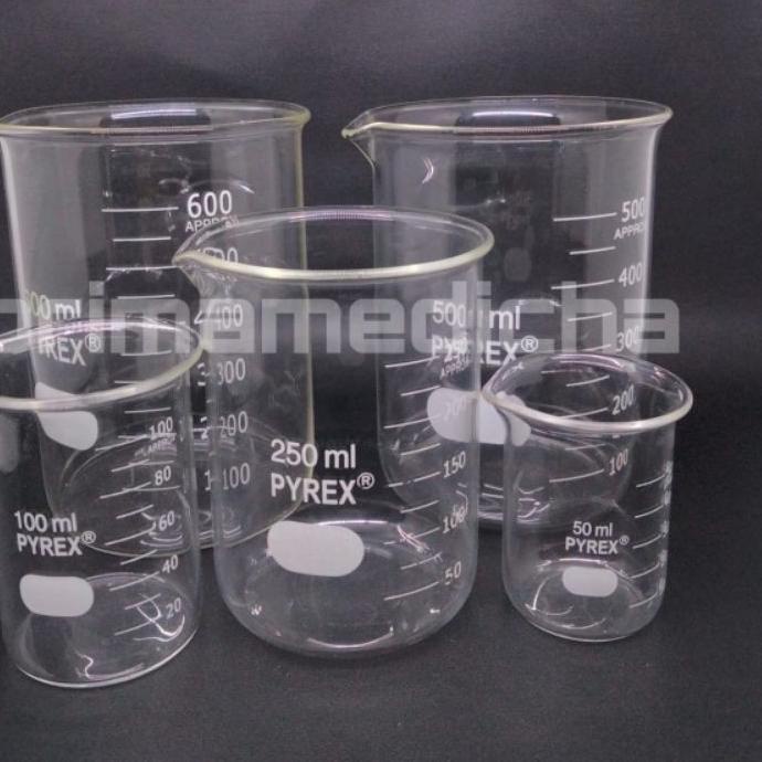 New Gelas Kimia PYREX Beaker Glass ..