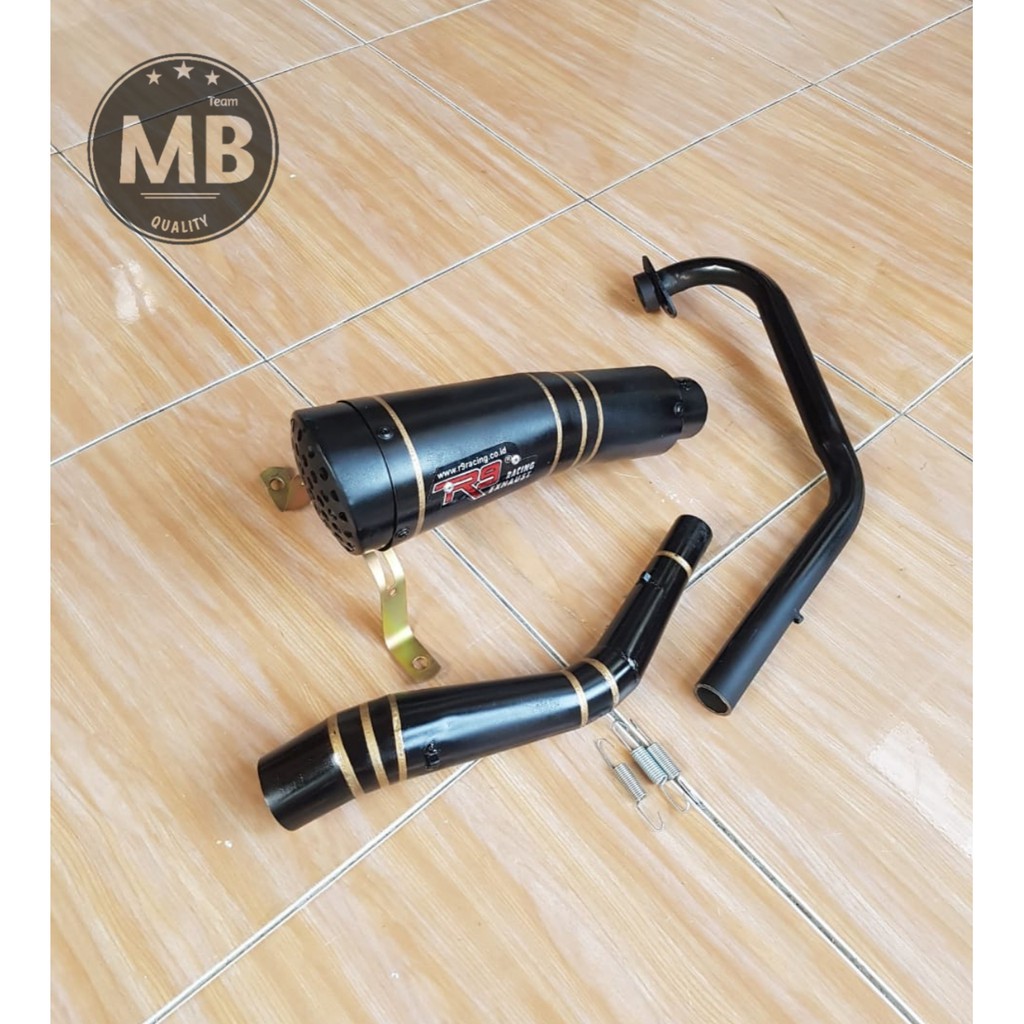 KNALPOT RACING GL PRO - GL MAX - CB 100 R9 H2 BLACK DOV MOTIF