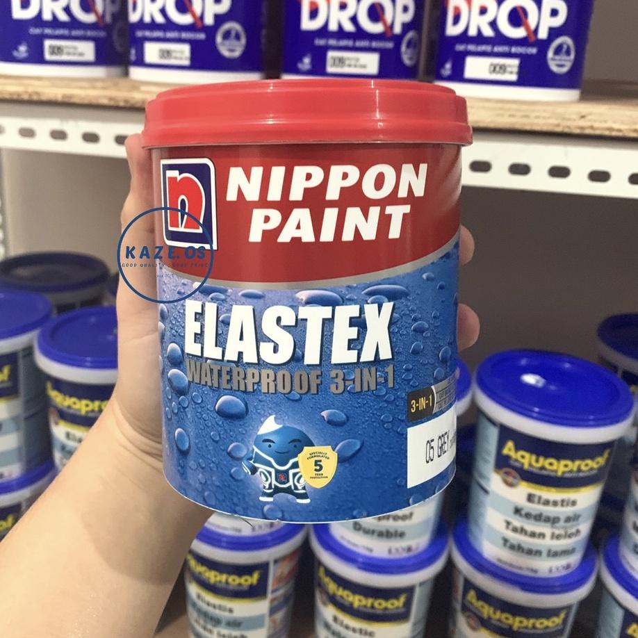 Kekinian ASLI 100% ELASTEX 3 IN 1 NIPPON PAINT 1KG / 1 KG WARNA LENGKAP PUTIH ABU ABU BIRU HITAM MER