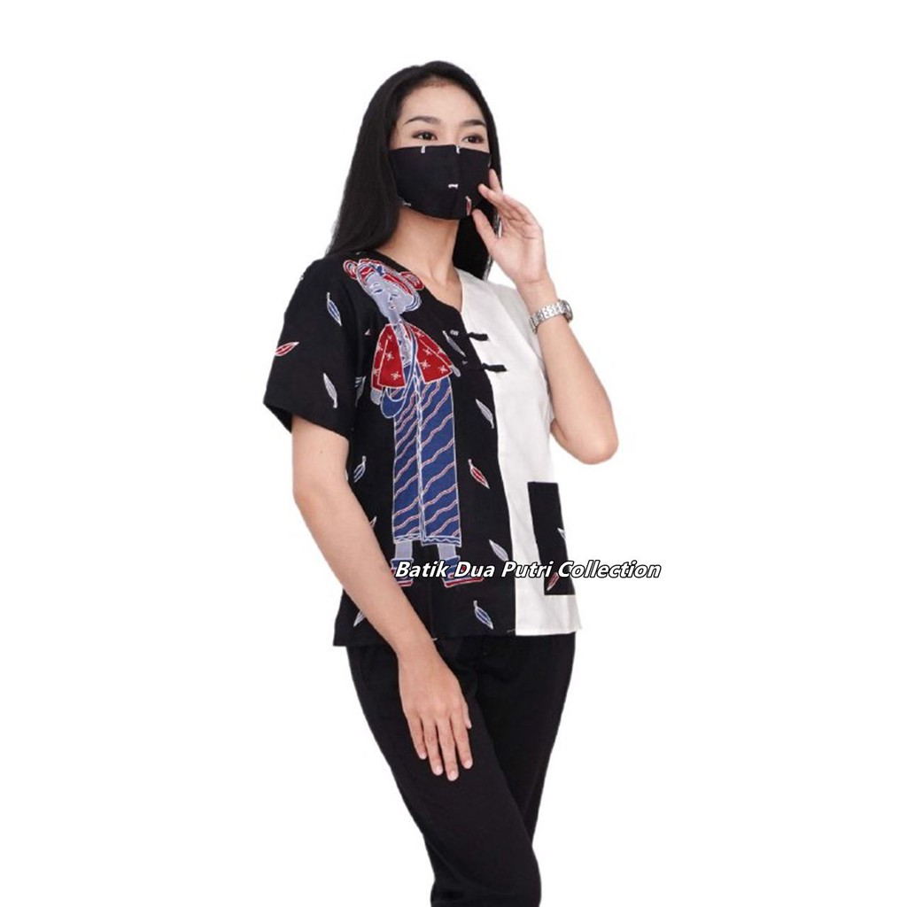 Atasan Batik Wanita Blouse Batik Bahan Katun Ada Saku By Batik Dua Putri Collection