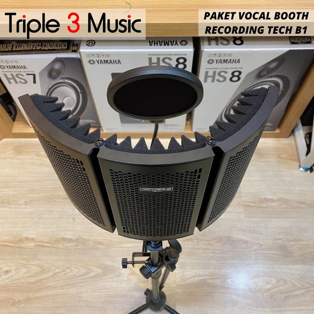 Paket Vocal booth Recording Tech B1 With Stand &amp; Pop Filter