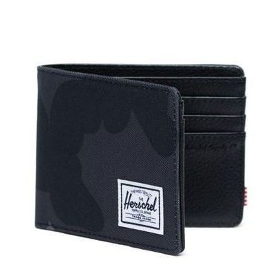 (100% ORIGINAL) HERSCHEL HANK WALLET NIGHT CAMO BLACK PRIA MEN COWOK