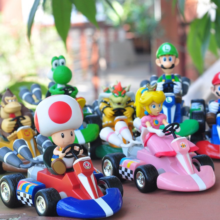 Mainan Super Mario Kart Pull Luigi Bowser Koopa Donkey Kong Princess 6