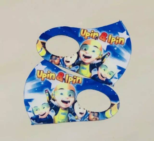 Masker scuba anak-anak tebal, motif full print,tahan debu
