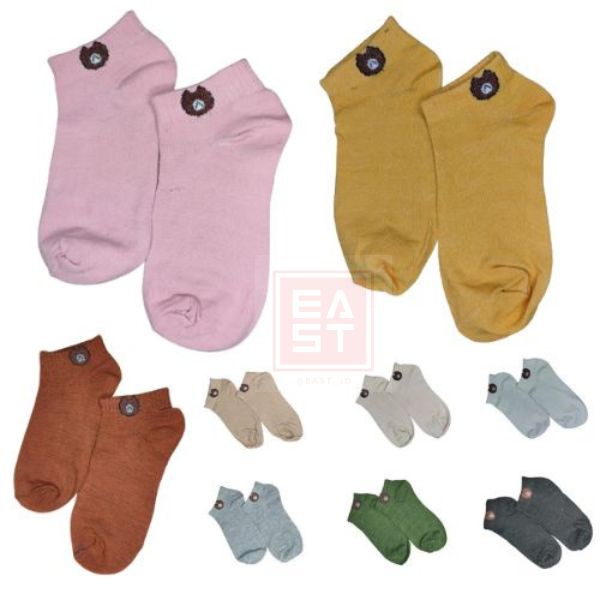 Kaos Kaki Fashion Unisex Motif Beruang Brown Wanita Pria Murah Import