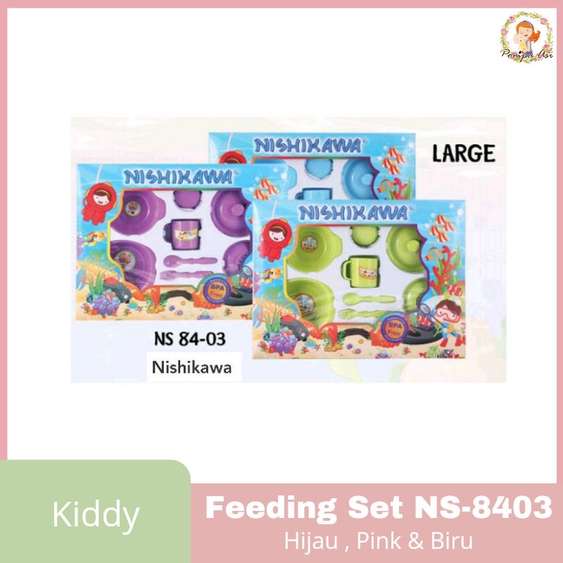 Paket Peralatan Makan Feeding Gift Set Large Nishikawa Untuk Bayi NS-8403 Termurah By Mallpompaasi