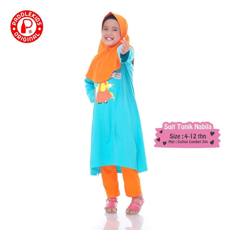 Baju Anak Perempuan Muslim Tunik NABILA PADDLE KIDS Usia 4 sd 12 Tahun