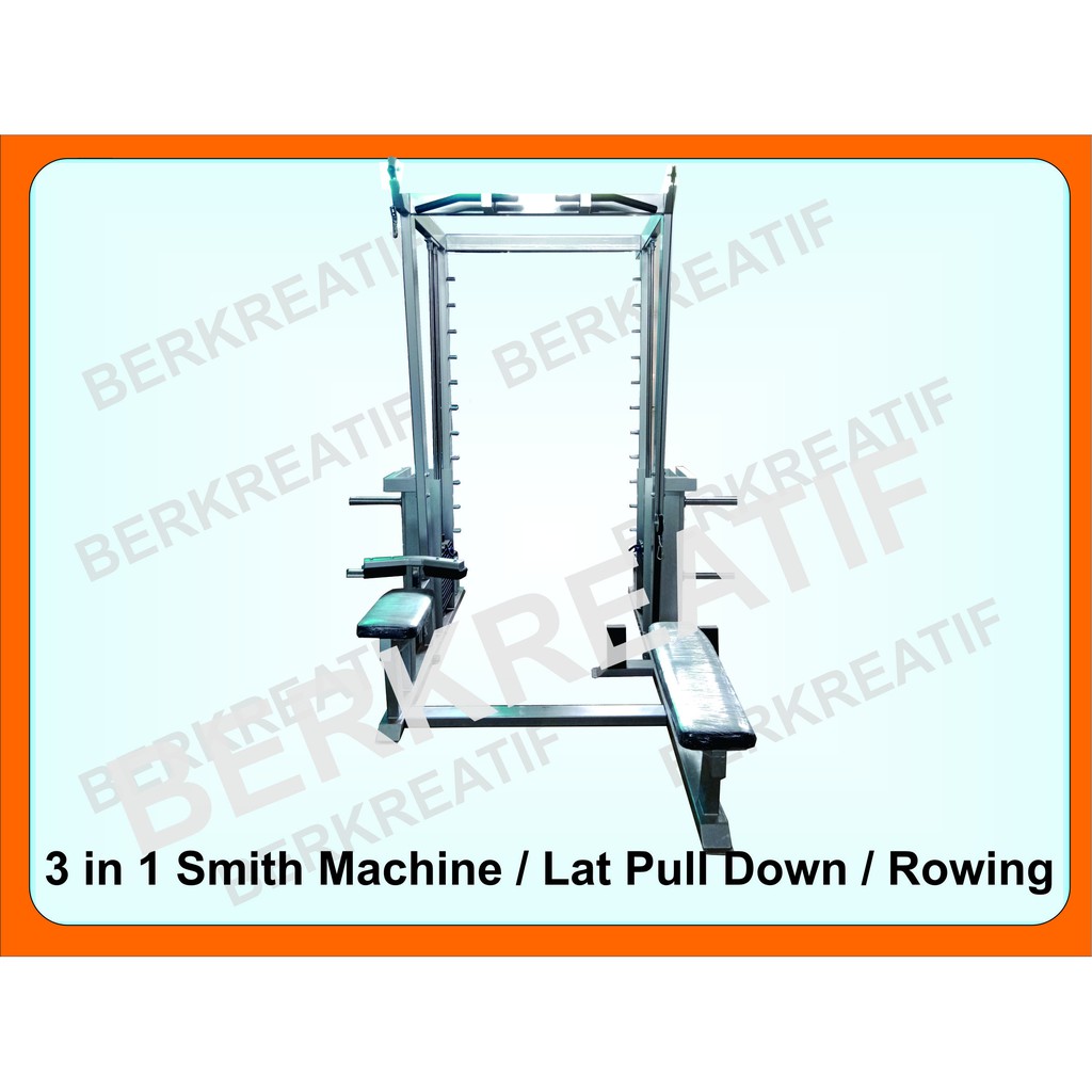 Alat Fitness/ gym Smith Machine Pull down & Rowing