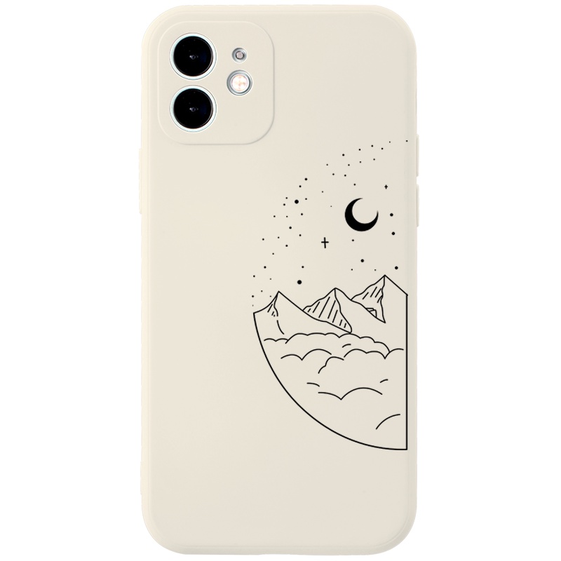 Jeero Premium Silicone Soft Case Couple Cartoon Aesthetic Shockproof Square Edge Phone Case Cover Casing iPhone 13 12 11 Pro Max SE 2020 X XR XS 8 7 ip 6S 6 Plus HFC131-7
