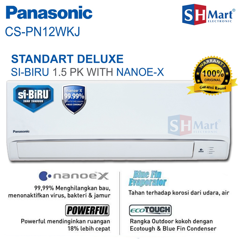 AC PANASONIC 1,5 PK STANDARD LOW VOLTAGE + NANOE G CS-PN12WKJ PN12WKJ GARANSI RESMI